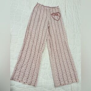 Pink Rose floral pajama pants